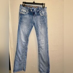 Rock Revival Light Blue Boot Cut Jeans Sz 27X33
